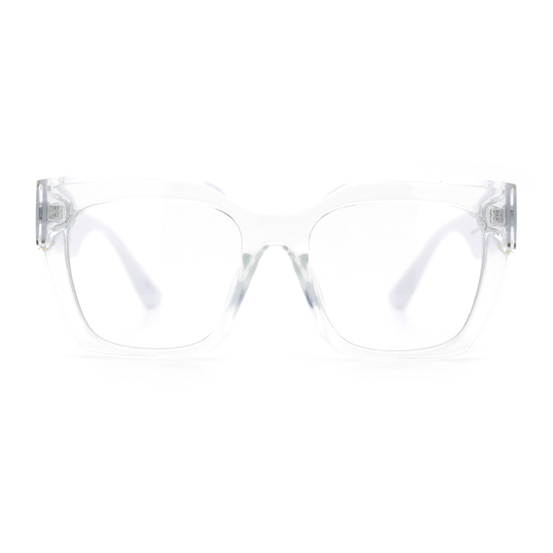 Womens Luxury Jaguar Head Jewel Thick Horn Cat Eye Clear Fashion Eyeglasses