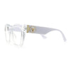 Womens Luxury Jaguar Head Jewel Thick Horn Cat Eye Clear Fashion Eyeglasses