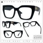 Womens Luxury Jaguar Head Jewel Thick Horn Cat Eye Clear Fashion Eyeglasses