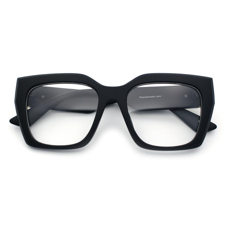 Womens Luxury Jaguar Head Jewel Thick Horn Cat Eye Clear Fashion Eyeglasses