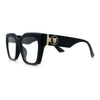 Womens Luxury Jaguar Head Jewel Thick Horn Cat Eye Clear Fashion Eyeglasses