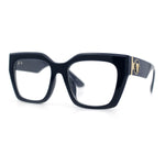 Womens Luxury Jaguar Head Jewel Thick Horn Cat Eye Clear Fashion Eyeglasses