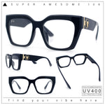 Womens Luxury Jaguar Head Jewel Thick Horn Cat Eye Clear Fashion Eyeglasses