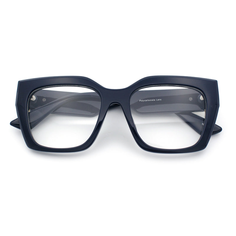 Womens Luxury Jaguar Head Jewel Thick Horn Cat Eye Clear Fashion Eyeglasses
