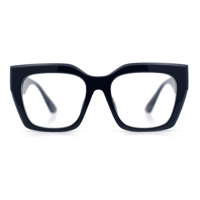 Womens Luxury Jaguar Head Jewel Thick Horn Cat Eye Clear Fashion Eyeglasses