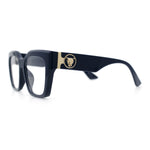 Womens Luxury Jaguar Head Jewel Thick Horn Cat Eye Clear Fashion Eyeglasses