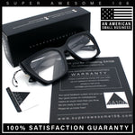 Womens Luxury Jaguar Head Jewel Thick Horn Cat Eye Clear Fashion Eyeglasses