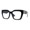 Womens Luxury Jaguar Head Jewel Thick Horn Cat Eye Clear Fashion Eyeglasses