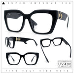 Womens Luxury Jaguar Head Jewel Thick Horn Cat Eye Clear Fashion Eyeglasses