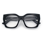 Womens Luxury Jaguar Head Jewel Thick Horn Cat Eye Clear Fashion Eyeglasses