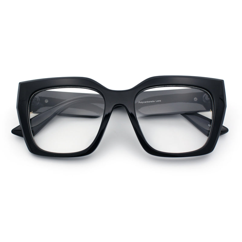 Womens Luxury Jaguar Head Jewel Thick Horn Cat Eye Clear Fashion Eyeglasses