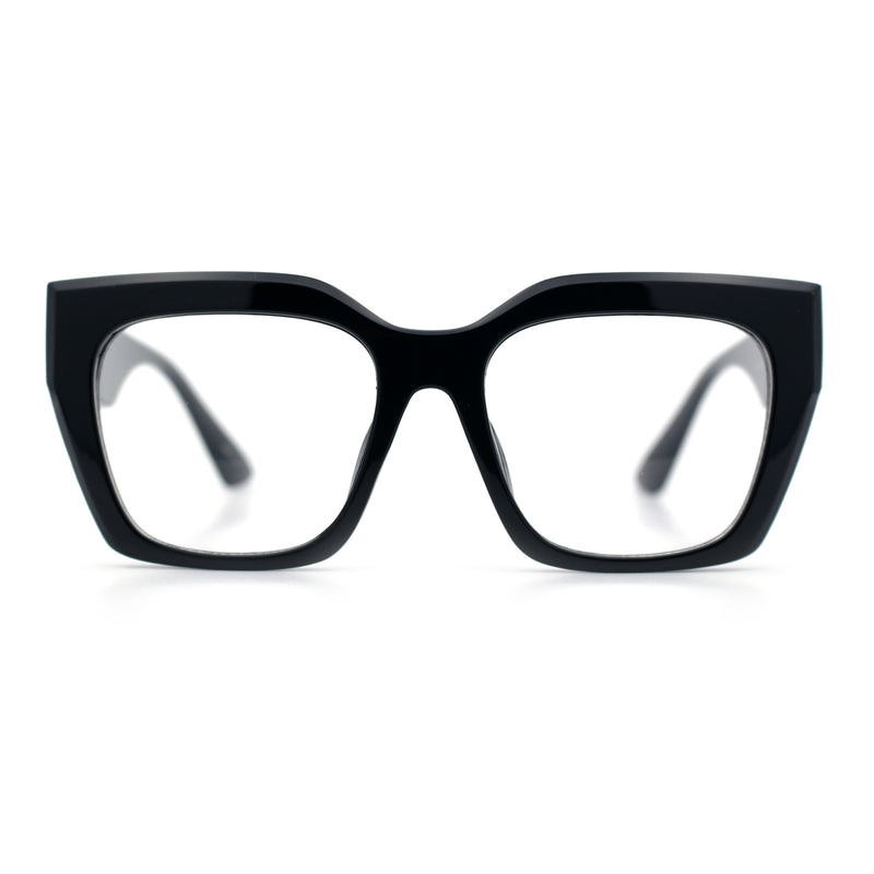 Womens Luxury Jaguar Head Jewel Thick Horn Cat Eye Clear Fashion Eyeglasses