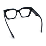 Womens Luxury Jaguar Head Jewel Thick Horn Cat Eye Clear Fashion Eyeglasses