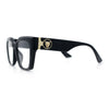 Womens Luxury Jaguar Head Jewel Thick Horn Cat Eye Clear Fashion Eyeglasses
