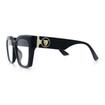 Womens Luxury Jaguar Head Jewel Thick Horn Cat Eye Clear Fashion Eyeglasses