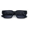 Luxe Lion Head Jewel Hinge Narrow Rectangle Horn Rim Plastic Sunglasses