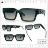 Luxe Lion Head Jewel Hinge Narrow Rectangle Horn Rim Plastic Sunglasses