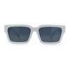 Luxe Lion Head Jewel Hinge Narrow Rectangle Horn Rim Plastic Sunglasses