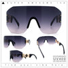 Womens Oversized Rectangle Rimless Shield Designer Jewel Hinge Diva Sunglasses