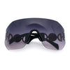 Womens Oversized Rectangle Rimless Shield Designer Jewel Hinge Diva Sunglasses