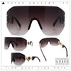 Womens Oversized Rectangle Rimless Shield Designer Jewel Hinge Diva Sunglasses