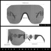 Womens Oversized Rectangle Rimless Shield Designer Jewel Hinge Diva Sunglasses