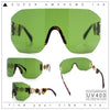 Womens Oversized Rectangle Rimless Shield Designer Jewel Hinge Diva Sunglasses