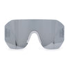 Womens Oversized Rectangle Rimless Shield Designer Jewel Hinge Diva Sunglasses
