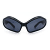 Womens Trendy Wrap Around Bug Eye Oval Sport Fashion Plastic Sunglasses