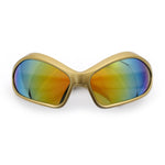 Womens Trendy Wrap Around Bug Eye Oval Sport Fashion Plastic Sunglasses