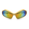 Womens Trendy Wrap Around Bug Eye Oval Sport Fashion Plastic Sunglasses