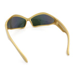 Womens Trendy Wrap Around Bug Eye Oval Sport Fashion Plastic Sunglasses