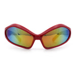 Womens Trendy Wrap Around Bug Eye Oval Sport Fashion Plastic Sunglasses