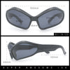 Womens Trendy Wrap Around Bug Eye Oval Sport Fashion Plastic Sunglasses