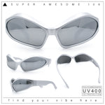 Womens Trendy Wrap Around Bug Eye Oval Sport Fashion Plastic Sunglasses