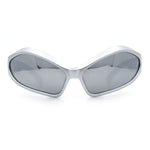 Womens Trendy Wrap Around Bug Eye Oval Sport Fashion Plastic Sunglasses
