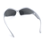Womens Trendy Wrap Around Bug Eye Oval Sport Fashion Plastic Sunglasses