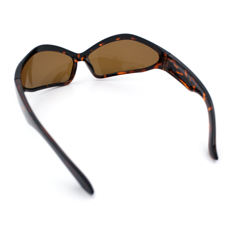 Womens Trendy Wrap Around Bug Eye Oval Sport Fashion Plastic Sunglasses
