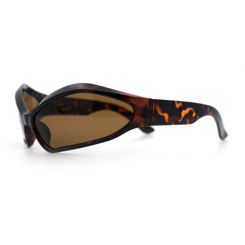 Womens Trendy Wrap Around Bug Eye Oval Sport Fashion Plastic Sunglasses
