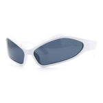 Womens Trendy Wrap Around Bug Eye Oval Sport Fashion Plastic Sunglasses