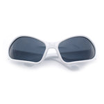 Womens Trendy Wrap Around Bug Eye Oval Sport Fashion Plastic Sunglasses