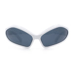 Womens Trendy Wrap Around Bug Eye Oval Sport Fashion Plastic Sunglasses