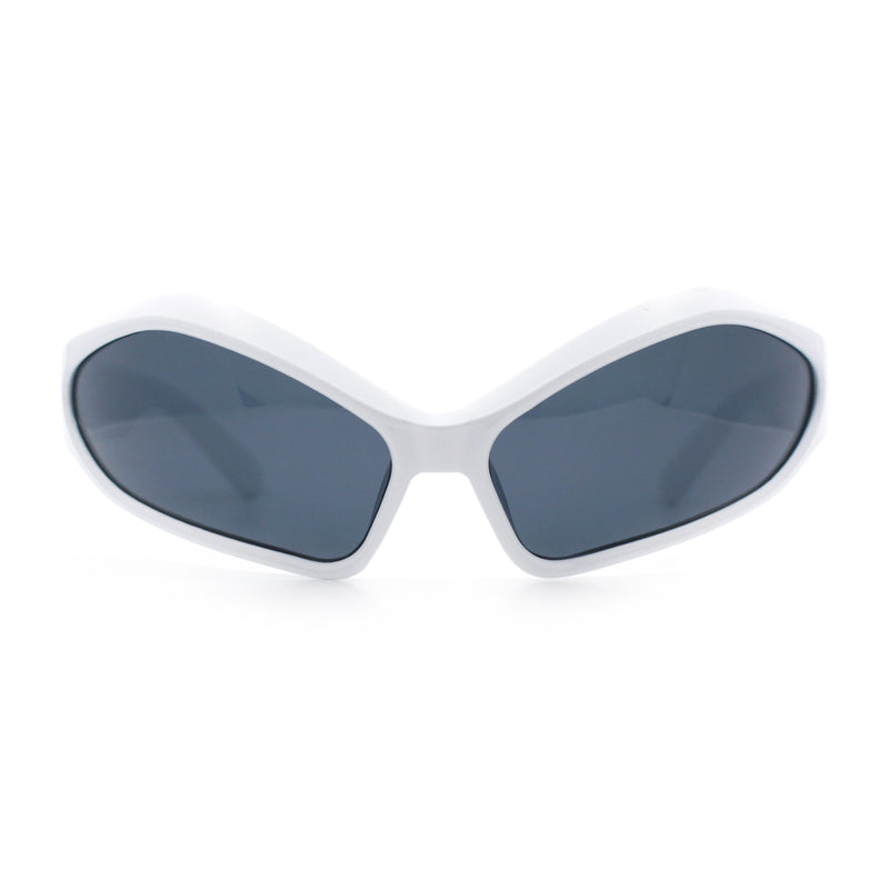 Womens Trendy Wrap Around Bug Eye Oval Sport Fashion Plastic Sunglasses