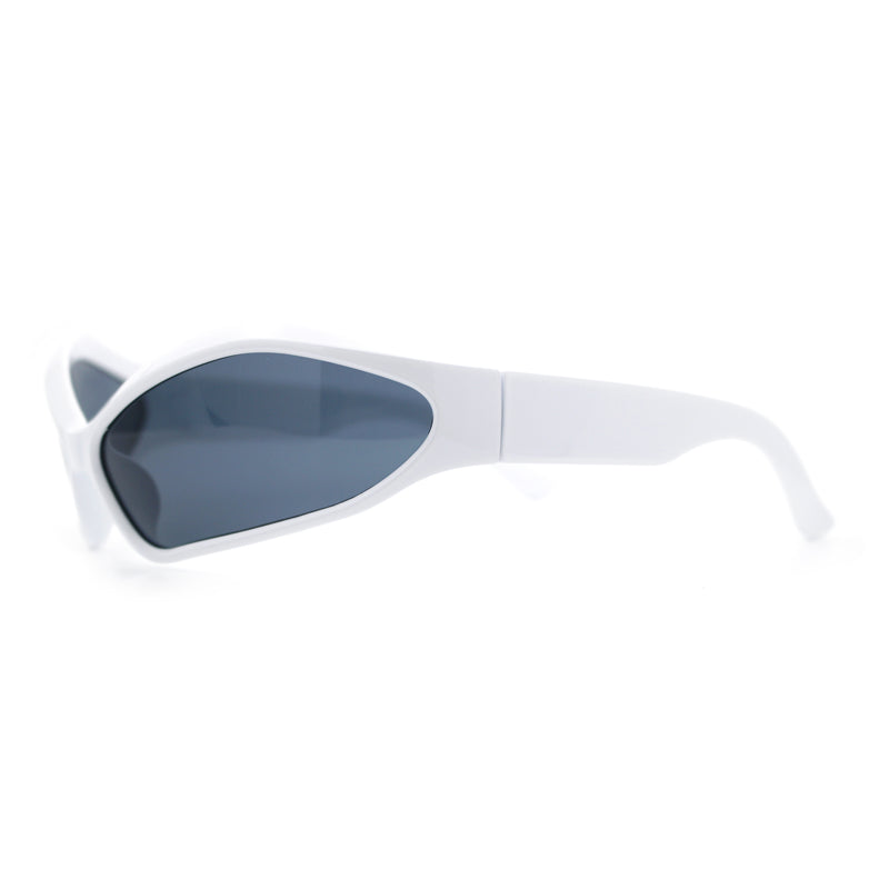 Womens Trendy Wrap Around Bug Eye Oval Sport Fashion Plastic Sunglasses
