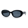 Womens Mod Fashion Round Oval Classy Beveled Frame Plastic Sunglasses