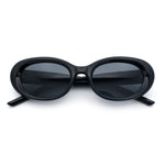 Womens Mod Fashion Round Oval Classy Beveled Frame Plastic Sunglasses