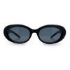 Womens Mod Fashion Round Oval Classy Beveled Frame Plastic Sunglasses