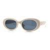 Womens Mod Fashion Round Oval Classy Beveled Frame Plastic Sunglasses