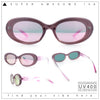 Womens Mod Fashion Round Oval Classy Beveled Frame Plastic Sunglasses