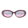 Womens Mod Fashion Round Oval Classy Beveled Frame Plastic Sunglasses